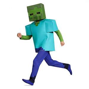 Costume de zombie Minecraft pour enfants, ensemble complet bleu vert, tenue de cosplay pour Halloween, garçons, printemps 2025 - Product Image 2