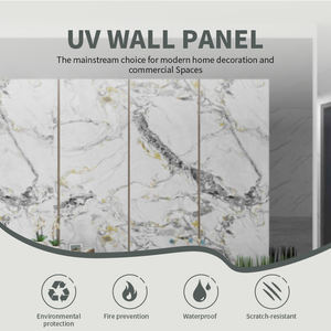 Panel de Pared Decorativo Dorado con Acabado UV, Panel de Vinilo de PVC con Grano de Mármol de Alto Brillo, Decoración de Interiores, Precio al por Mayor - Product Image 2