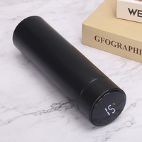 500Ml/17OZ Murah Led Cerdas Suhu Mengukur Botol Air 304 Stainless Steel Termal Cangkir Isolasi Termometer Mug