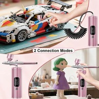 Kit aérographe portable pour ongles avec compresseur, machine à aérographe manuelle pour la peinture des ongles, la coloration des moules à gâteaux et le maquillage