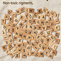 100 pièces de tuiles de lettres Scrabble en bois naturel, blocs d'alphabet en bois numérotés pour l'artisanat DIY, la décoration intérieure, l'art mural et le remplacement de pièces de jeu