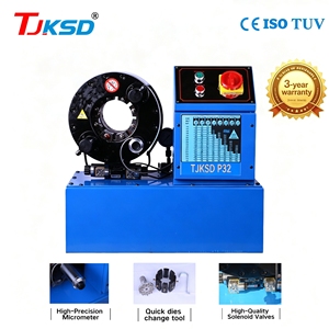 Machine de sertissage hydraulique automatique TJKSD P32 560 tonnes pour flexibles de 1/4 à 2 pouces avec 12 matrices pour l'entretien des équipements miniers - Product Image 1
