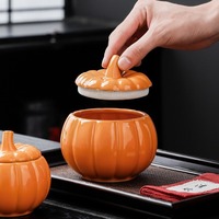 Bougeoir Ornements d'intérieur créatifs de luxe 230ml 500ml Pot à bougie citrouille en céramique brillante avec boîte emballage vide