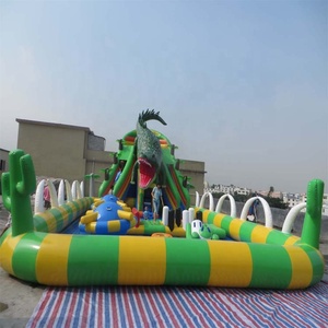 <span class=keywords><strong>Parco</strong></span> acquatico gonfiabile all'aperto commerciale <span class=keywords><strong>con</strong></span> dinosauro e Tree House scivolo in PVC materiale per sport acquatici - Product Image 2