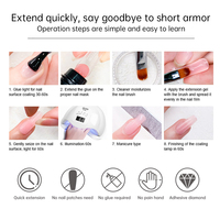 Kit de 11 pièces de polygels pour extension d'ongles, comprenant des moules pour capsules d'ongles, des brosses et une lampe UV/LED