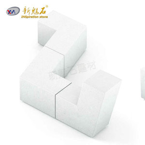 Nuevos Materiales de Construcción de Piedra UHPC, Banco de Combinación Irregular, Asiento de Cemento Urbano Minimalista Blanco - Product Image 2