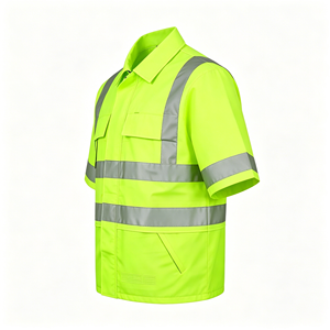 Camiseta Polo de Seguridad Reflectante de Alta Visibilidad, Manga Corta, Transpirable, con Bolsillo, para Construcción y Almacén - Product Image 3