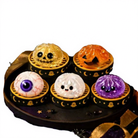 Jouet anti-stress à presser et à étirer, motif fantôme d'Halloween, en forme de boulette de malt, pour 14 ans et plus