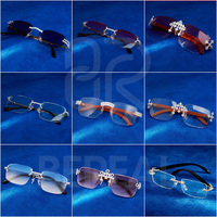 Gafas de Sol de Lujo Sin Montura con Moissanita VVS, Gafas de Sol Cuadradas Sin Montura de Gran Venta, Joyería de Diamantes Transparentes que Pasan el Test de Diamantes