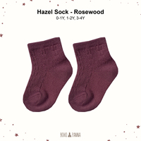Calcetines suaves para niños pequeños con comodidad transpirable y ajuste seguro en un hermoso color palisandro, talla 0 1Y