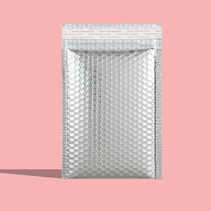 Sacs cosmétiques en film d'aluminium argenté épaissi non toxique de 0,5 mil, taille 20cmX25cm + 4 sacs à bulles, imprimés en sérigraphie, vente en gros - Product Image 1