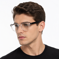 Lunettes rondes en acétate faites à la main avec montures à ressort, lunettes optiques pour la vente en gros