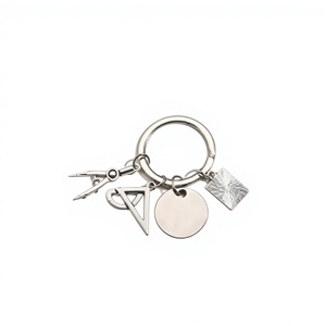 Portachiavi Minimalista in Lega di Zinco con Righello e Bussola a Cartone Animato, 26 Lettere, Semplice, Commemorativo per la Festa degli Insegnanti, per lo <span class=keywords><strong>Studio</strong></span> degli Studenti - Product Image 2