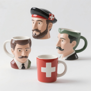 Statuetta in Resina di Coppia Svizzera. Scultura 3D Personalizzata Dipinta a Mano, un Raffinato Duo da Collezione che Incarna Eleganza Alpina e Artigianato. - Product Image 3