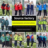 A614 Uniforme scolaire trois en un pour enfants Vêtements d'hiver coupe-vent et résistants au froid pour enfants