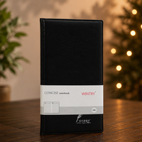 Carnet en cuir PU 48K, 92*172mm, 48 feuilles lignées, couverture rigide, agenda professionnel, 300 pièces/carton, vente en gros