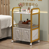 Chariot de rangement à 3 niveaux pour salon de beauté, mobilier moderne avec armoire et roulettes pour clinique de spa et cabinet médical