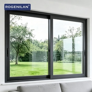 Fenêtre coulissante double vitrage en aluminium personnalisable Rogenilan, étanche, pour cuisine, balcon, maison - Product Image 1