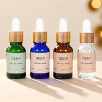 Bouteilles compte-gouttes en verre de différentes couleurs avec étiquette personnalisée, 10 ml, pour savon liquide, huiles essentielles, emballage d'huiles parfumées