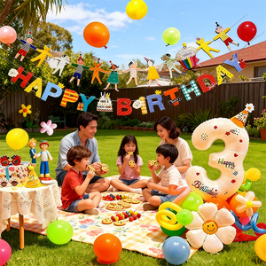 Decoración de Fiesta de <span class=keywords><strong>Cumpleaños</strong></span> con Diseño de Instagram, Impresa en 4 Colores, Duradera, de Película de Aluminio, <span class=keywords><strong>para</strong></span> Niños y Familias, Estilo Simple - Product Image 3