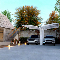Abri de jardin extérieur en aluminium et polycarbonate, imperméable, durable, avec revêtement poudré, pour garage, outils de jardin, patio, abri de voiture, à pente unique