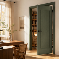 Porte intérieure BOCHARM en bois grainé vert forêt, cristal de carbone, style Wabi-Sabi Zen, écologique, sans formaldéhyde, design moderne