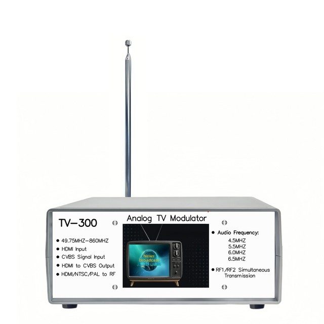 TV300 Analog Video Converter 2CH Wireless Transmitter with /CVBS Input/Output for Analog TV Audio and Video