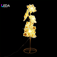 LEDA Meilleures ventes : Support de fleurs LED lumineuses pour décoration de fenêtres d'hôtels et de vitrines, accessoires de mariage, lampes de chemin à brancher, fleurs à pétales lumineux
