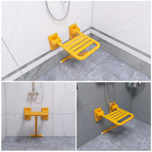 Folding Shower <b>Stool</b> Wall Mounted Stainless Steel <b>Plastic</b> Anti Slip 150 Kg Capacity Bathroom Safety Equipment - Product Image 3