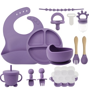 Ensemble de repas pour bébé en silicone sans BPA de haute qualité pour les tout-petits, 12 pièces, vaisselle occidentale durable avec un design amusant de dessins animés - Product Image 5
