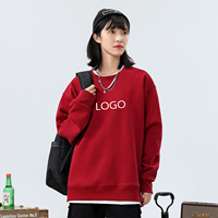 Chine vente en gros 500 GSM 100% coton col rond 3D bouffée impression Dtg pull blanc surdimensionné sweat pour hommes