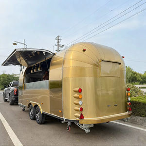 Golden Streamlined Stainless Steel 13ft Food Trailer for Fast Food Ice <b>Cream</b> Desserts at Night Markets Parks Street <b>Fairs</b> - Product Image 1