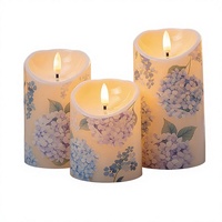 Lampe à bougie électronique LED à flamme simulée avec télécommande, motif hortensia, lumière décorative pour une ambiance romantique - Vente en gros