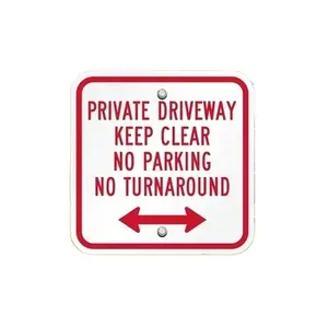 Securun工厂禁止停车随时标志12 * 12英寸私家车道禁止停车禁止双向箭头转弯标志
