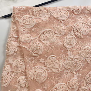 Tela de encaje floral africana Aso Ebi con lentejuelas y cordón, malla transparente nigeriana, jacquard floral para vestido de novia y prendas de moda - Product Image 3