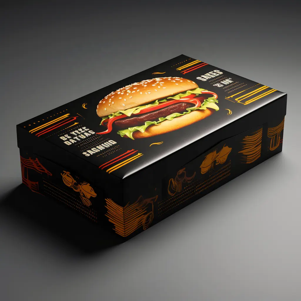 Personalizado Take Away Food Grade Paper Hot Dog To Go French Fries Chicken Carton Burger Box Impressão Fast Food Packaging