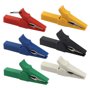 Pinces crocodiles haute tension 30A 55mm en cuivre nickelé, fiches <span class=keywords><strong>banane</strong></span> 4mm isolées en plastique, sondes de test multimètre 6 couleurs - Product Image 5