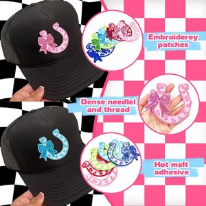 Patch thermocollant en forme de fer à cheval Texas, brodé de sequins, 10 cm, pour la décoration de chapeaux, vêtements et sacs - Vente chaude en stock - Product Image 5