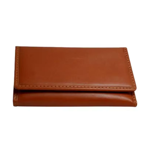 Porte-clés en cuir fait main, étui compact avec crochets métalliques et poche zippée pour clés de voiture et cartes de crédit - Product Image 1