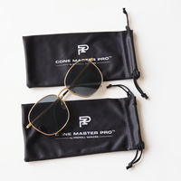 Pochette pour lunettes en microfibre écologique de qualité supérieure avec logo personnalisé, sac à cordon souple pour lunettes de soleil, chiffon de nettoyage pour lunettes