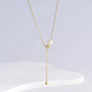 Collar de plata de ley 925 chapado en oro, estilo barroco, con perlas vintage, minimalista, de lujo, para mujer, precio de fábrica. - Product Image 3