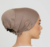 FRC En gros Bonnet intérieur ajustable en jersey musulman, extensible, avec ouverture pour les oreilles et attache arrière, pour hijab, usage quotidien