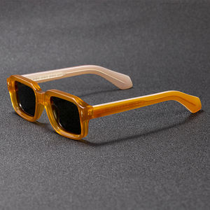 Gafas de Sol Cuadradas Personalizadas al por Mayor HBK <span class=keywords><strong>Concept</strong></span> K40483, Armazón de Acetato TR90, Estilo Punk Vintage, Impresión de Logotipo OEM, UV400 - Product Image 2