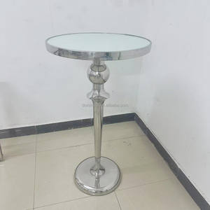 Mesa <span class=keywords><strong>de</strong></span> Bar <span class=keywords><strong>de</strong></span> Negociación <span class=keywords><strong>con</strong></span> <span class=keywords><strong>Base</strong></span> <span class=keywords><strong>de</strong></span> Acero Inoxidable y Tapa <span class=keywords><strong>de</strong></span> Vidrio Blanco - Product Image 2