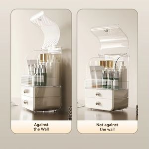 Caja de Almacenamiento de Cosméticos Premium YHYP, Estuche de Maquillaje a Prueba de Polvo, Organizador de Labiales y Productos para el Cuidado de la Piel, Gabinete de Escritorio, Tocador, Plástico PP - Product Image 3