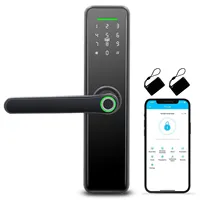 Serrure de porte intelligente NFC Tuya avec écran tactile, mot de passe, entrée sans clé personnalisée, contrôle par application, cloud, aluminium, utilisation hôtelière