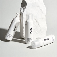 Botol Sabun Cair Plastik HDPE Matt White 100ml 150ml 200ml Botol Pembersih Wajah Berbusa Transparan Dengan Pompa dan Tutup Buram
