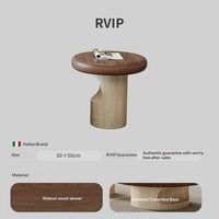 Nouveau modèle 2026 : Ensemble de tables basses en travertin de style médiéval, en bois massif, aspect vintage haut de gamme pour petit salon