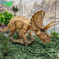 Vente flash : Triceratops animatronique servo-motorisé grandeur nature de 4 m |   Modèle de dinosaure personnalisé fabriqué en usine