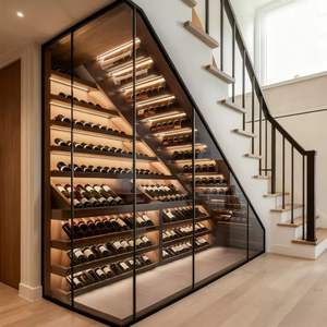 Bodega <span class=keywords><strong>de</strong></span> Vinos Profesional Personalizada <span class=keywords><strong>de</strong></span> Acero Inoxidable, Refrigeración Moderna para el Hogar, Muebles para Bodega, Hotel, Debajo <span class=keywords><strong>de</strong></span> las Escaleras - Product Image 1